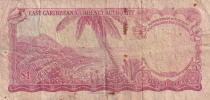 Iles des Caraïbes 1 Dollar, Elisabeth II - Plage, cocotier - 1965 - P.13d - TB