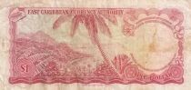 Iles des Cara&iuml;bes 1 Dollar Elisabeth II - Plage, cocotier - 1965  - B56
