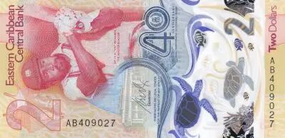 Iles des Cara�bes 2 Dollars - Sir IVA \ VIV\  RICHARDS - Polymer - 2023 - S�rie AB