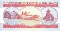 Iles Falkland 5 Pounds Elisabeth II, pingouins - Village - 2005