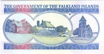 Iles Falkland P.16 50 Pounds, Elisabeth II - Village- 1990