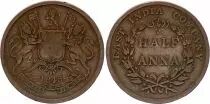 Inde 1/2  Anna East India Company - 1845 - KM.447 - TB +