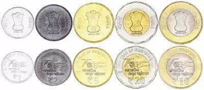 Inde 1,2,5,10 et 20 Roupies - S�rie de 5 Monnaies - 2022-2023 - SPL