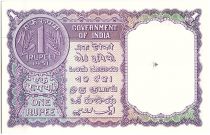 Inde 1 Rupee, Colonne aux Lions - Pièce de monnaie - 1951 - P.74