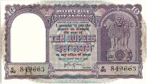 Inde 10 Rupees,  Colonne aux lions -  Boutre - 1962 - P.39 c - R 90