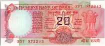 Inde 20 Rupees, Colonne aux Lions - Roue du temps - 1985 - P.82 i
