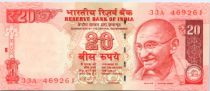 Inde 20 Rupees Mahatma Gandhi - Plage