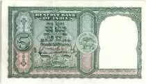 Inde 5 Rupees, Colonne aux Lions - Antilopes - 19(49-57)  - P.33