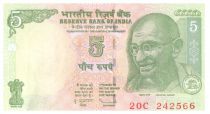 Inde 5 Rupees Mahatma Gandhi - 2009