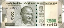Inde 500 Rupees, Mahatma Gandhi - 2016 Lettre L