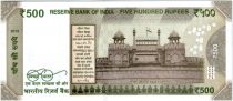Inde 500 Rupees, Mahatma Gandhi - Red Fort 2019 Série 8BW