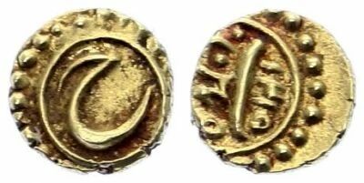 Inde Mysore, Tipu Sultan - Fanam Or - 1215 AM (1787) Patan