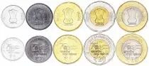 India 1,2,5,10 and 20 Rupees - Set of 4 Coins - 2022-2023 - AU