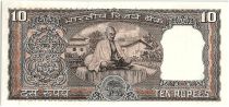 India 10 Rupees,  Ashoka column - Ghandi - 19(69-70) - P.69 b