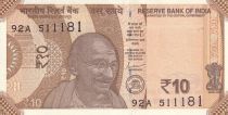 India 10 Rupees - Mahatma Gandhi - 2021 - Serial 92A - P.NEW