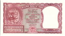 India 2 Rupees, Ashoka Column - Tiger - 1957-62  - P.29 b