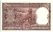 India 2 Rupees, Ashoka Column - Tiger - 1967-70  - P.51 b