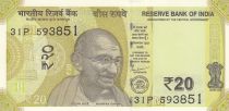 India 20 Rupees - Mahatma Gandhi - 2022 - Serial 31P