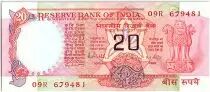 India 20 Rupees, Ashoka column - Wheel of time - 1985 - P.82 h