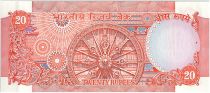 India 20 Rupees, Ashoka column - Wheel of time - 1985 - P.82 i