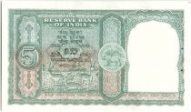 India 5 Rupees, Ashoka Column- Antelopes - 19(57-62)  - P.34 Scarse