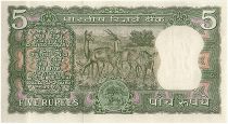 India 5 Rupees, Ashoka Column- Antelopes - 1970  - P.55