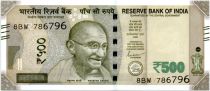 India 500 Rupees, Mahatma Gandhi - Red Fort 2019 - Serial 8BW