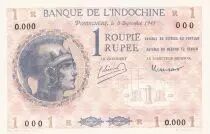 India Francesa 1 Rupee - Specimen - 1945