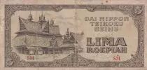 India Neerlandesa 5 Roepiah  - Dai Nippon Teikoku Seihu (Imperial Japanese Government) - 1944 - Serial SM