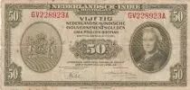India Neerlandesa 50 gulden - Queen Wilhelmina - Solider - 1940