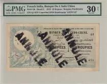 Indie francesi 10 Roupies - Neptune - Annul&eacute; - 1919 - Serial Q.5 - P.2b
