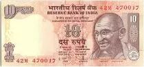 Indien 10 Rupees,  Mahatma Gandhi - Animals - 2011 - P.95 Lettre S