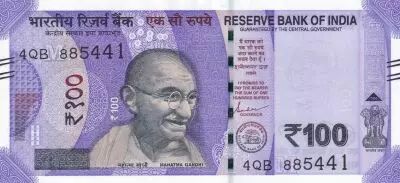 Indien 100 Rupees - Gandhi - 2023 - Serial 4BQ - Letter M