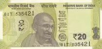 Indien 20 Rupees - Gandhi - 2023 - Serial 81T - Letter A