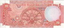 Indien 20 Rupees, Ashoka column - Wheel of time - 1985 - P.82 i
