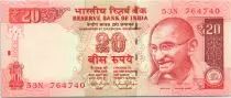 Indien 20 Rupees, Mahatma Gandhi - Beach - 2015