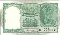 Indien 5 Rupees, Ashoka Column- Antelopes - 19(57-62)  - P.34 Scarse