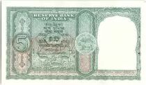 Indien 5 Rupees, Ashoka Column- Antelopes - 19(57-62)  - P.34 Scarse