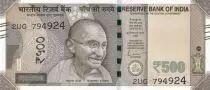 Indien 500 Rupees - Gandhi - 2023 - Serial 2UG- Letter N