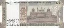 Indien 500 Rupees, Mahatma Gandhi - 2017 Serial 2TD - low number 000004