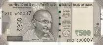 Indien 500 Rupees, Mahatma Gandhi - 2017 Serial 2TD - low number 000007