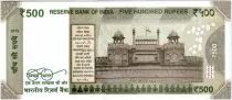 Indien 500 Rupees, Mahatma Gandhi - Red Fort 2019 - Serial 8BW