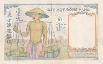 Indo-Chine Fr. 1 Piastre - Femme - Temple - ND (1932) - S&eacute;rie E.390  - P.52