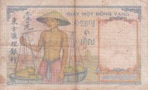 Indo-Chine Fr. 1 Piastre - Femme - Temple - ND (1936) - Série U.4949 - P.54b