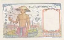 Indo-Chine Fr. 1 Piastre - Femme - Temple - ND (1949) - S&eacute;rie B.9402 - P.54e