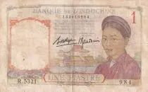 Indo-Chine Fr. 1 Piastre - Jeune Femme - Agriculture - ND (1936) - P.54b