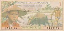 Indo-Chine Fr. 1 Piastre Paysan et Boeuf - 1942 - Lettre X
