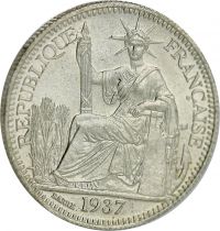Indo-Chine Fr. 10 Centimes 1937 - SPL