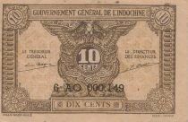 Indo-Chine Fr. 10 Cents - Brun - ND (1942) - P.89