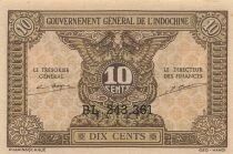 Indo-Chine Fr. 10 Cents - Brun - ND (1942) - P.89